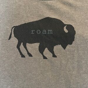 Prana Gray T-Shirt with Buffalo Print
